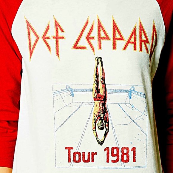 Def Leppard High in Dry Tour 1981 metal rock Raglan 3/4 Official T-Shirt S NWT - Picture 3 of 6